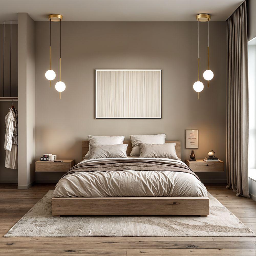 Minimalist bedroom with modern furniture