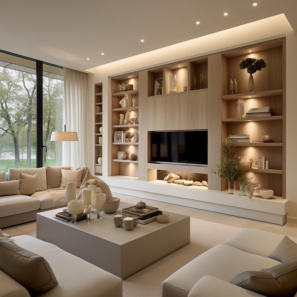 Contemporary living room with L-shaped sofa